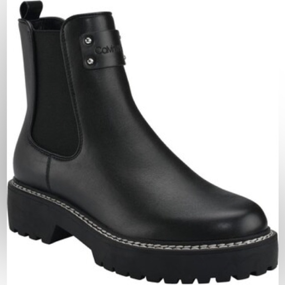Calvin Klein Swagna Lug Chelsea Ankle Booties (NWOT)